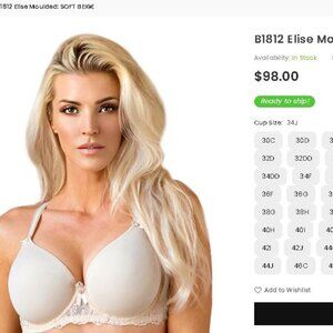 FitFullyYours Elise Molded Bra 34J NEW W/Tags! Never worn!